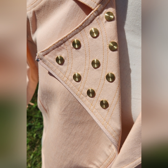 Peach Cotton Bomber Jacket - Picture 4 of 5